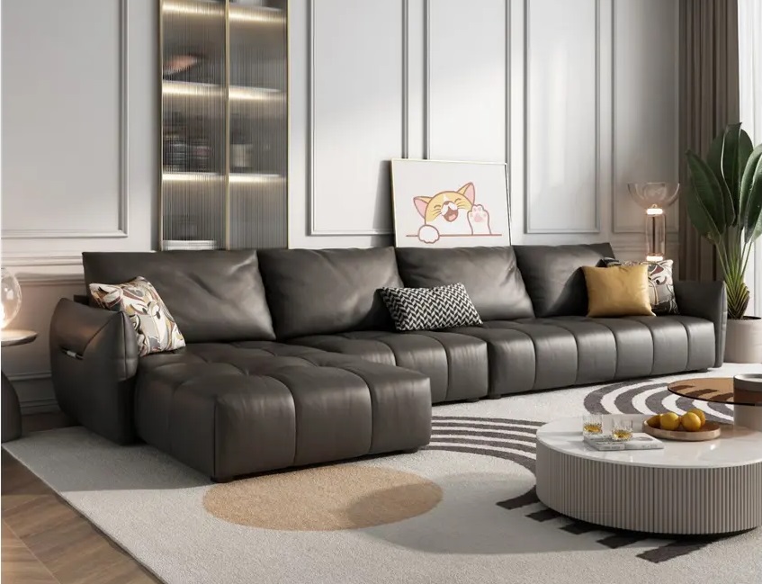 L Shape Sofa Set Corner Sectional Fabric Sofa Set