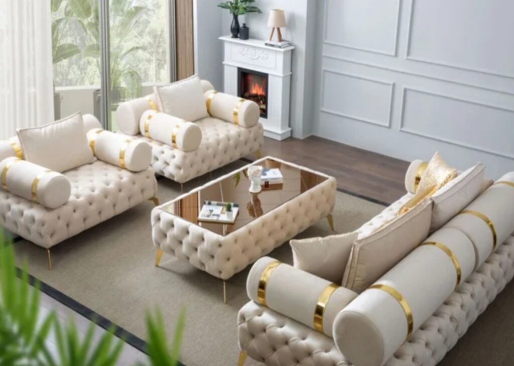 luxurious home living room sofa furniture big chesterfield sofa set