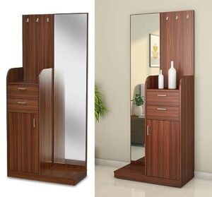 Wooden Full glass Wall mounted dressing mirror