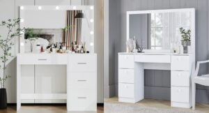 Wide Saloon Dressing Mirror with Lights