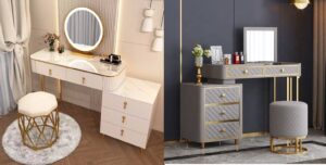 Vanity makeup Dressing Mirror with stool