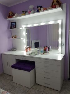 Modern Full-Length Dressing Mirror with LED Lights