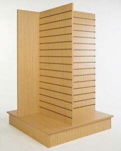 Modern Wooden Slatwall Display Shelves