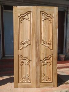 Custom Carved Wooden Door with Personalized Details
