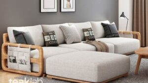 3 Seater Low-Cost Wooden Frame Sofaset with Cushions