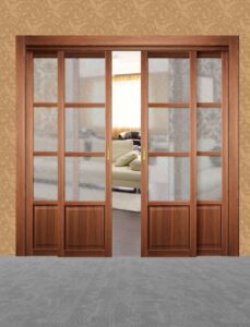 Modern Bi-slide Wooden Door for Indoor/Outdoor Living