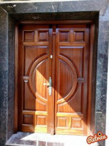 Art Deco-Inspired Wooden Door with Geometric Patterns