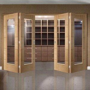 Modern Bi-Fold Wooden Door for Indoor/Outdoor Living