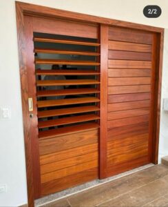 Coastal-Style Louvered Wooden Door