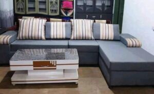 L shape 5 Seater Affordable Mid-Century Sofaset furniture