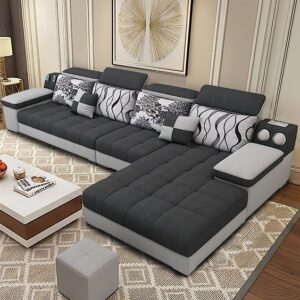 5 Seater Budget Sectional Sofaset with Ottoman