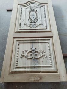 Custom Carved Wooden Door with Personalized Details