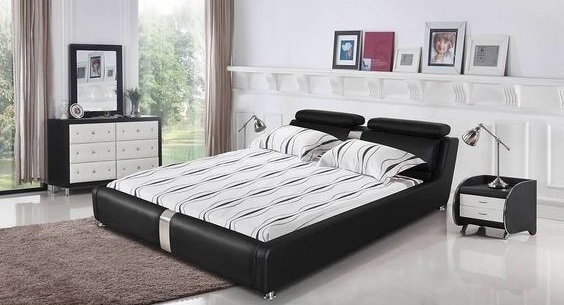 Best 6×6 Feet Modern Upholstered Bed with Adjustable Headrests