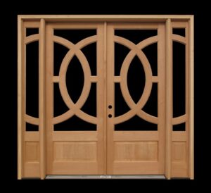 Art Deco-Inspired Wooden Door with Geometric Patterns