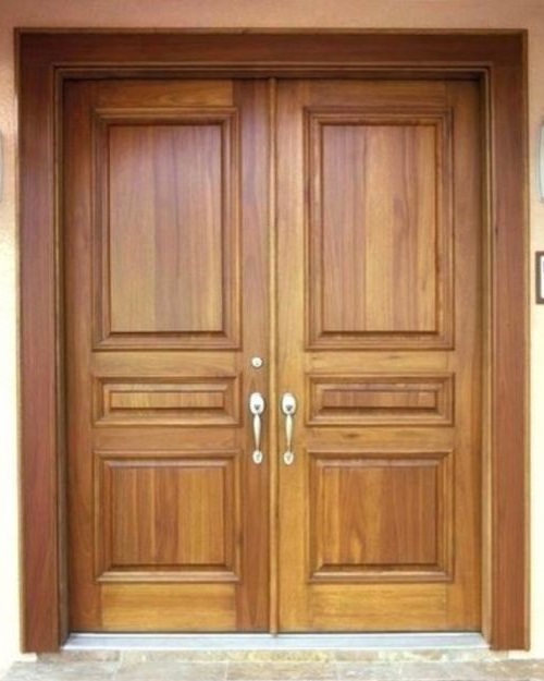 Modern Solid Wood Entry Door: