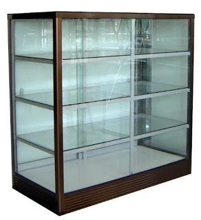 Glass Tiered Display Table with Adjustable Shelves