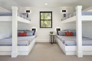 Coastal-inspired Wooden Bunk Bed with Nautical Accents