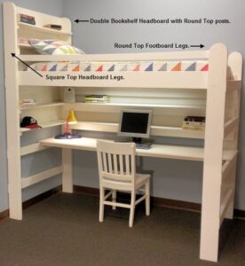 Contemporary Wooden Bunk Bed with Integrated Desk