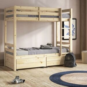 Eclectic Wooden Bunk Bed with Customizable Options
