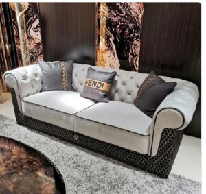 Economical Leatherette Three-Seater Sofaset