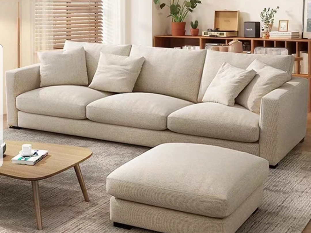 Economical Leatherette Three-Seater Sofaset