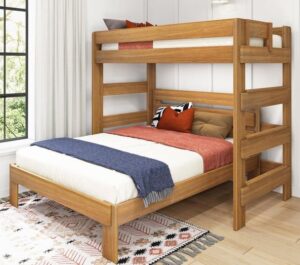 Farmhouse-inspired Wooden Bunk Bed with X-Shaped Details