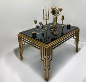 Gold-Finished Center Table