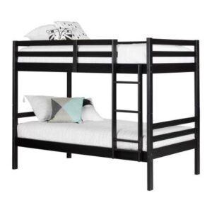 Industrial Wooden Bunk Bed with Metal Accents