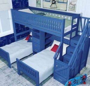 Best L-Shaped Wooden Triple Bunk Bed