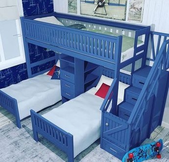 Best L-Shaped Wooden Triple Bunk Bed