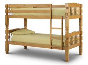Scandinavian-inspired Wooden Bunk Bed with Pastel Accents