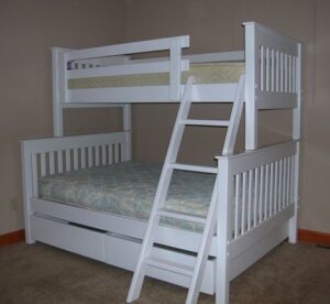 Scandinavian-inspired Wooden Bunk Bed with Pastel Accents