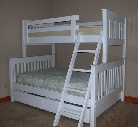 Scandinavian-inspired Wooden Bunk Bed with Pastel Accents