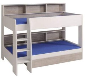 Traditional Wooden Bunk Bed with Bookcase Headboards