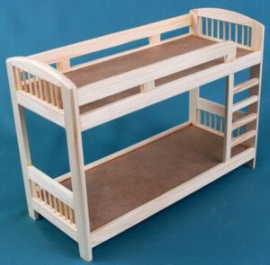 Traditional Wooden Bunk Bed with Built-in Ladder