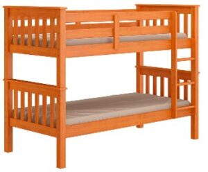 Traditional Wooden Bunk Bed with Built-in Ladder