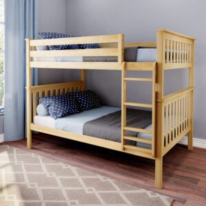 Transitional Wooden Bunk Bed with Convertible Loft Option