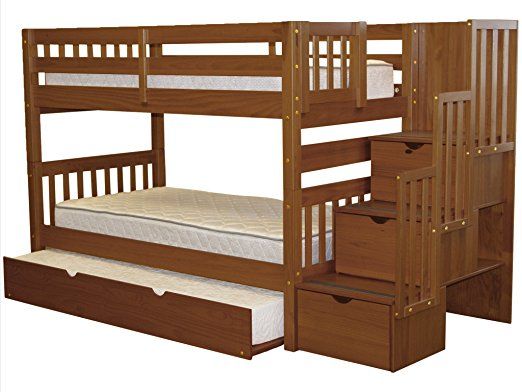 Triple Twin Bunk Bed with Trundle