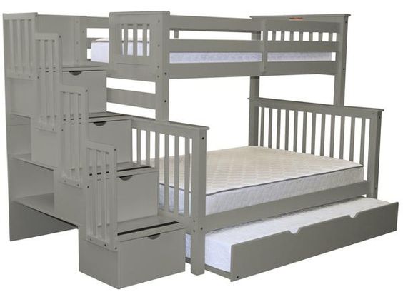 Triple Twin Bunk Bed with Trundle