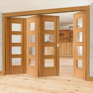 Modern Bi-Fold Wooden Door for Indoor/Outdoor Living