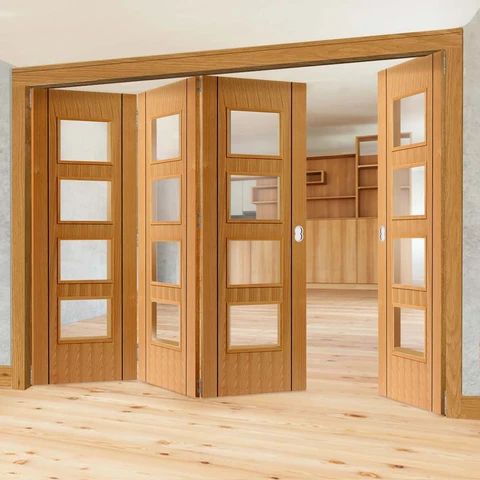 Modern Bi-Fold Wooden Door for Indoor/Outdoor Living