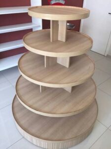 Tiered Wooden Pyramid Shop Display Stand