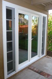 Aluminum Double Entry Doors with Decorative Inserts