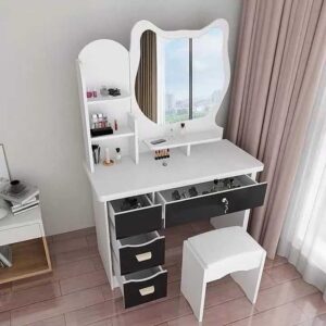 Half Glass Dressing Mirror with Drawers