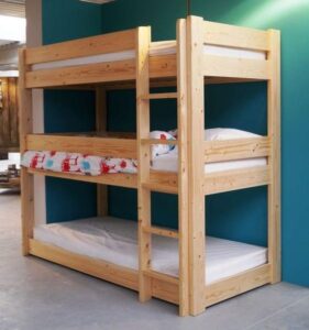 Classic Wooden Triple Bunk Bed