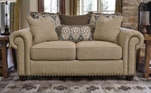 Compact Loveseat with Nailhead Trim 2 seater