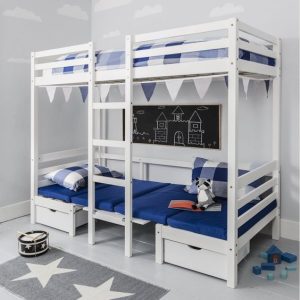 Sleek Triple Sleeper Bed with Underbed Storage 2