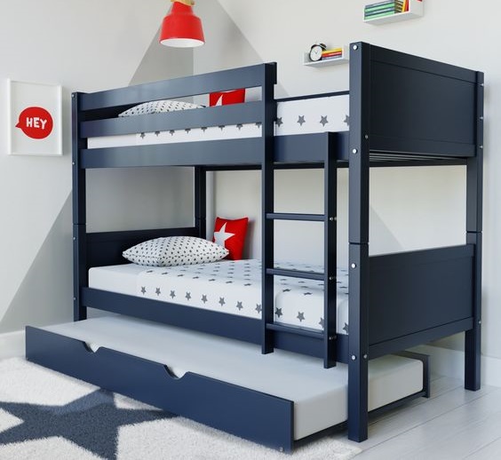 Convertible Triple Bunk Bed with Trundle