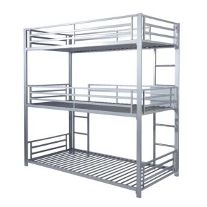 Industrial Style Metallic Triple Decker Bed