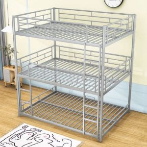 Industrial Style Metallic Triple Decker Bed